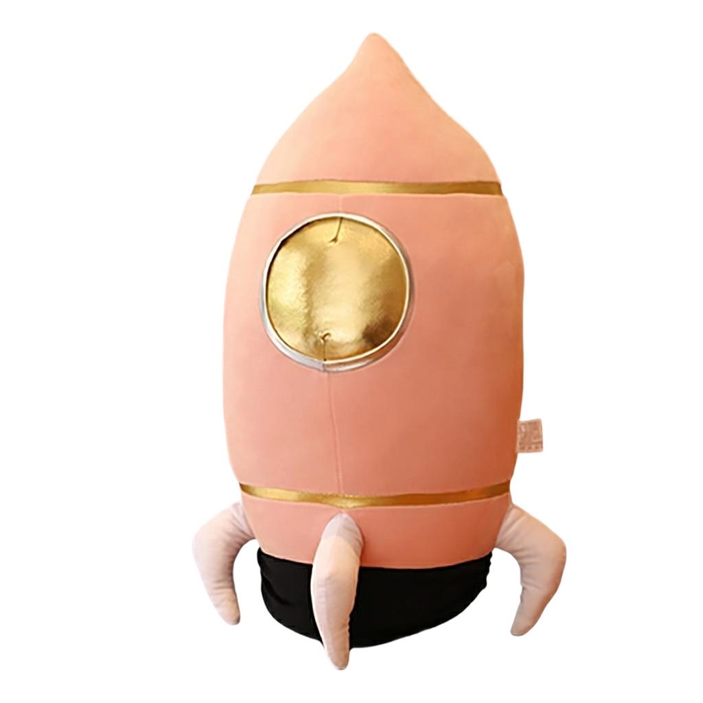 Plush Rocket Ship Pillow Soft Stuffed Toy Cushion for Kids Bedroom Nursery Decorative Pillow for Children Birthday Gift