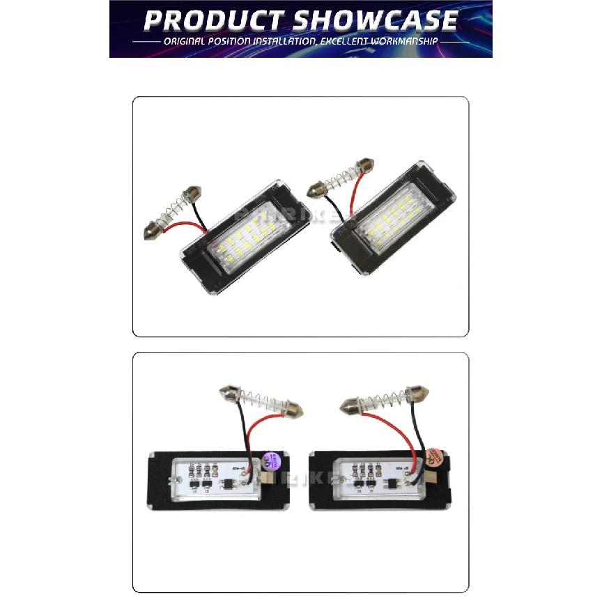 For Mini Cooper R56 R57 R58 R59 R50 R52 R53 LED License Plate Light 2PCS White Car Number Lamp Error Free OEM#:51132756227