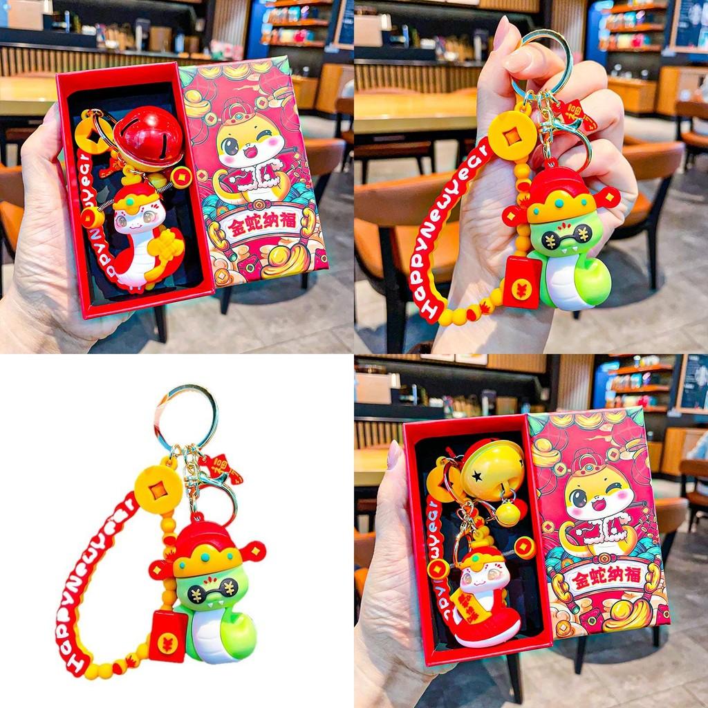Adorable Cartoon Snake Year Keychain With Vibrant Colors Ideal For Gift Giving And Collecting