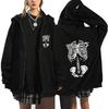 Women Hooded Sweater Art Letter Printing Zipper Hoodies Woman Y2K Hoodie Casual Soft Hoody Fleece Comfortable Streetwear