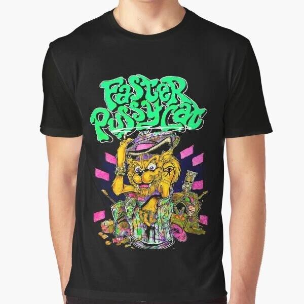 Rare! Faster Pussycat Band T-Shirt Short Sleeve All Size S-5XL Unisex T-Shirt XXL