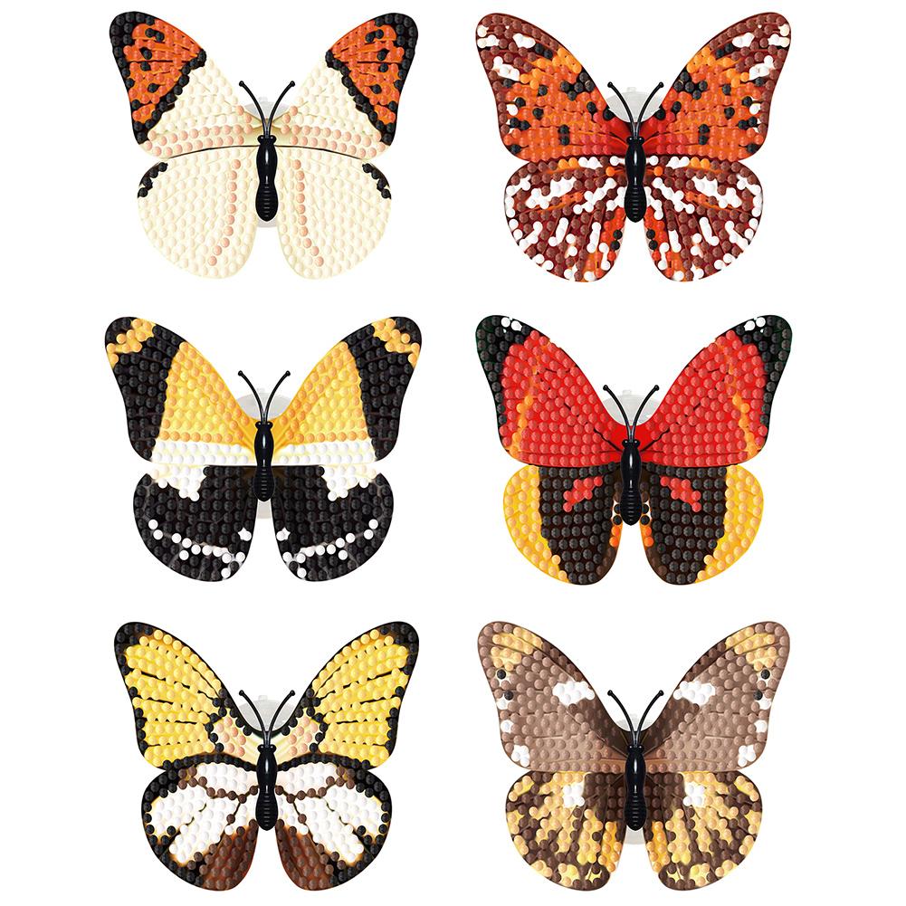 

6 Pcs Butterfly 5D Artificial Diamond Painting Sticker Kit with Light DIY Creative Diamond Mosaic Sticker for Adults Beginners