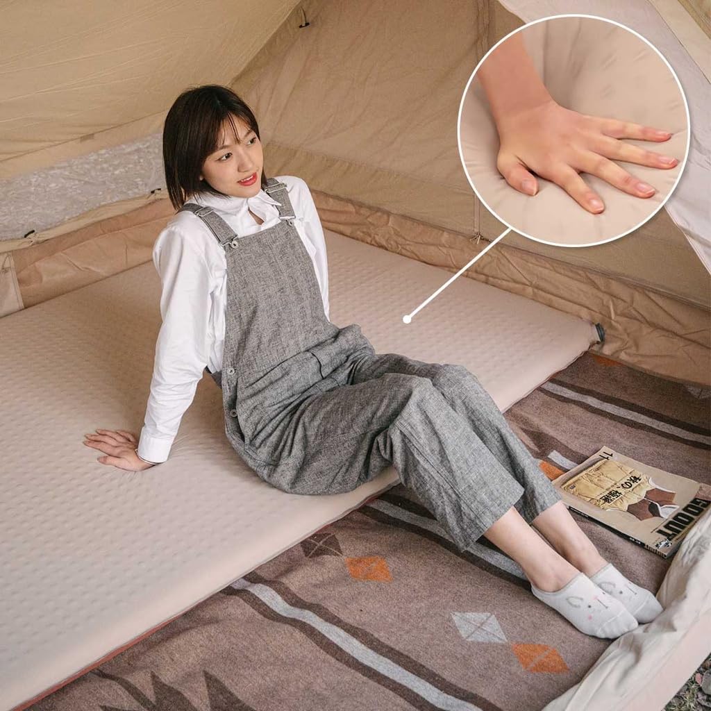 Naturehike Automatic Inflating Air Mat for Outdoor Inflator Extra Thick Uses Elastic Sleeping in the Disaster Prevention For 1 Camping, Mat, 6cm,