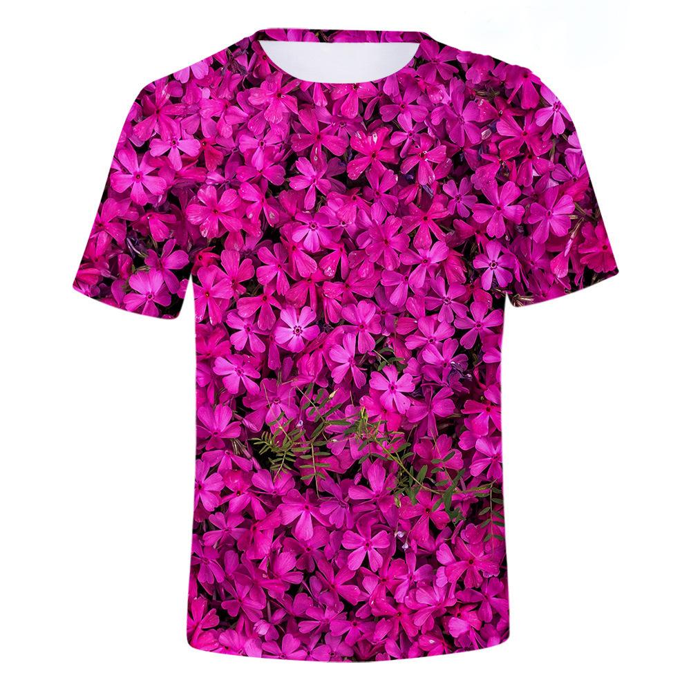 Rose Flower T-Shirts Floral 3D Print Men Women Hip Hop O-Neck Short Sleeve T Shirt Oversized Harajuku Y2k Tops Tees Kid Clothing