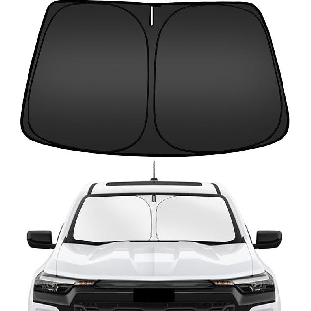 ARISMOTOR Windshield Sun Shade For GMC Sierra 1500 2500 3500 (SLT AT4 Denali) -2025 2026,  Fit Foldable Front Window Sunshade Sun Visor Protector,