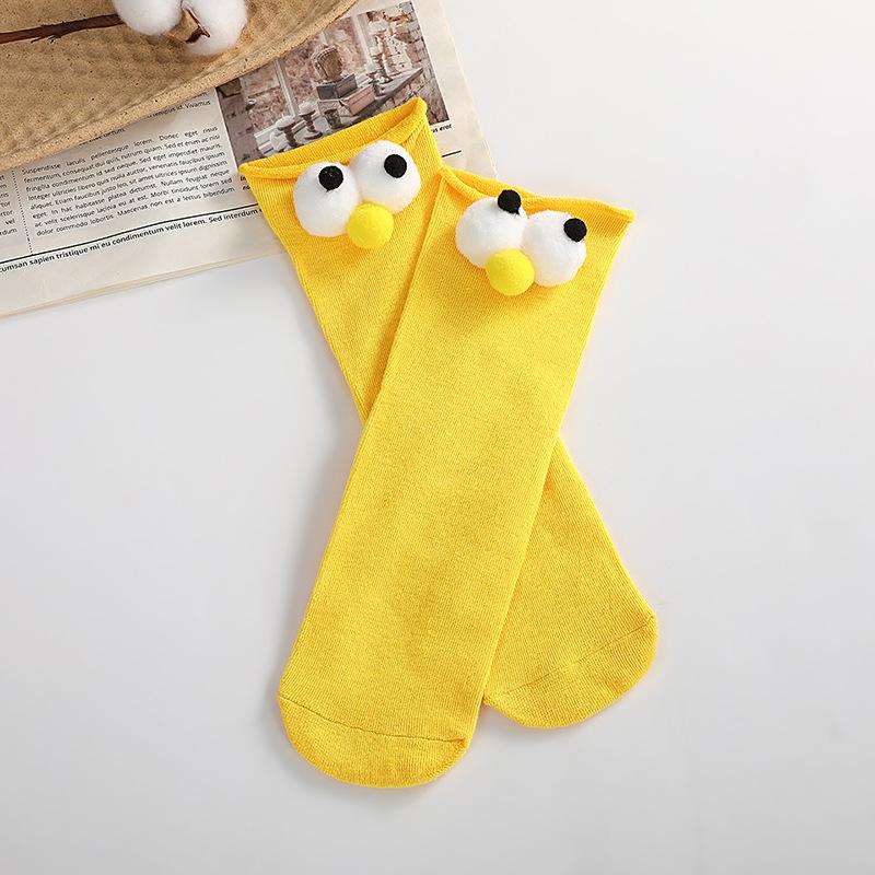 

Детская мода Большие глаза Детские носки Милые мультяшные детские конфетные чулки и носки Милые носки для мальчиков и девочек Детские носки Аксессуары жёлтый
