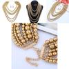 Collier Oversize Style Européen Orné de Perles Dorées au Design Géométrique pour Femmes