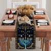 XCHI Chanukah Menorah Olive Leaf Doves Six-Pointed Star Hanukkah Table Runner Table Decoration for Party Home Kitchen Dining Holiday Decor 13x72 Inch
