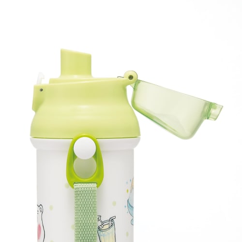 Skater Children's Water Bottle, 480ml, Direct Drinking, Plastic, One-Touch Operation, Dishwasher Safe, Made in Japan, Polar Bear Series, for Boys and