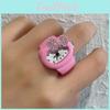 Cat Finger Cartoon Yousheng Ring Watch Rhinestone Bowknot Elastic Stainless Steel Band Women Watch Finger Ring Birthday Gift Fashion Accessories