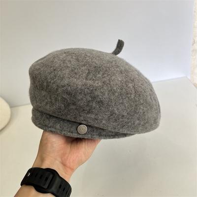 High Quality Beret Women's New Winter Face Small Wool Bud Hat Temperament Painter Hat