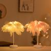New Year Girl Table Lamp - Trendy Night Light, Birthday Gift, Room Decoration, Feather Lamp