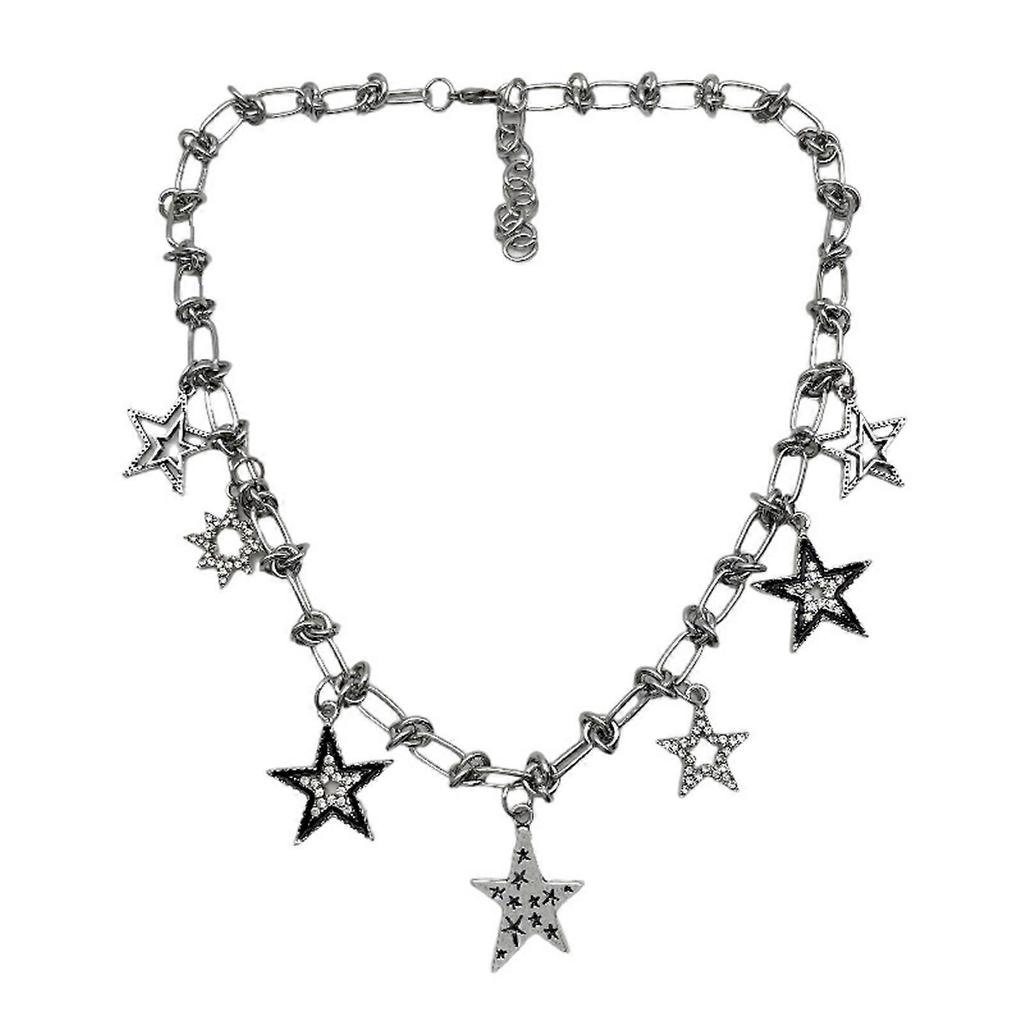 Star Choker Necklace for Women Girl Hollow Star Collar Clavicle Necklace Fashion Jewelry Gift Sweet Cool Y2k Necklace