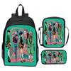 Gorillaz UK Virtual Band Printed Cartoon Backpack 3-Piece Set School Bag Lightweight Large Capacity