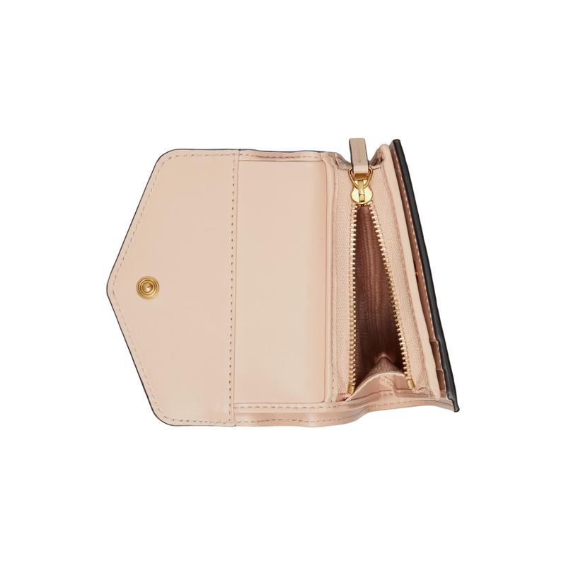 Gucci Distressed Double G logo snap closure Leather Wallet Medium Women's Light Beige