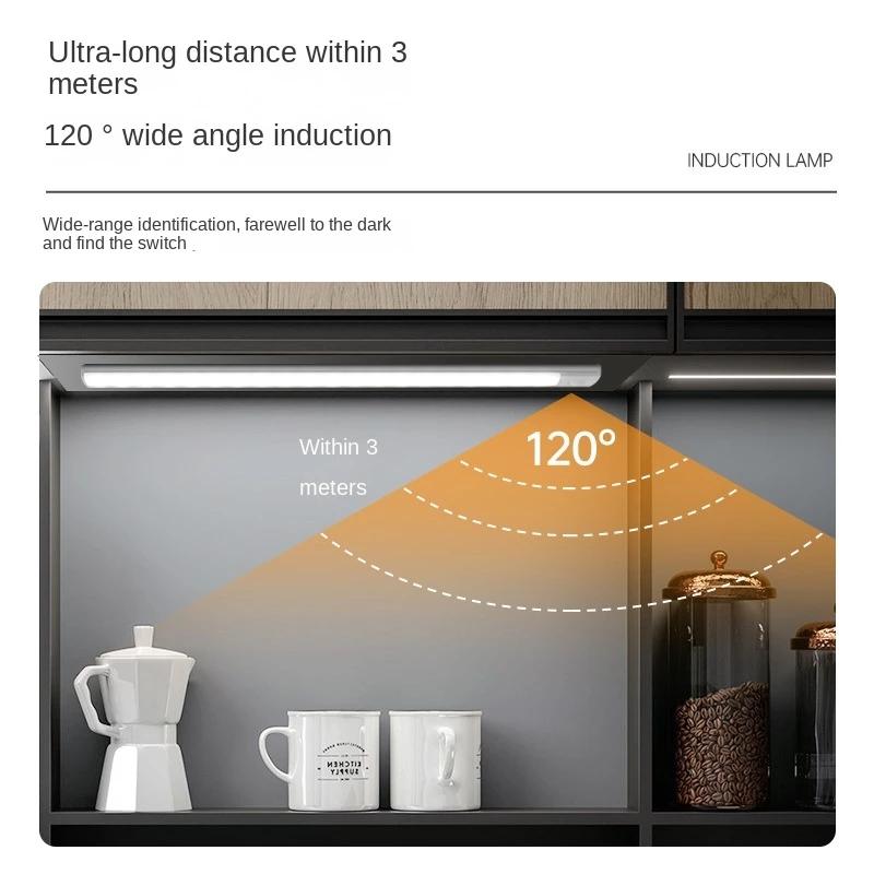 Striscia luminosa a LED a induzione intelligente ultra sottile del corpo umano Striscia luminosa magnetica wireless per armadio Striscia luminosa ricaricabile per armadietto del vino