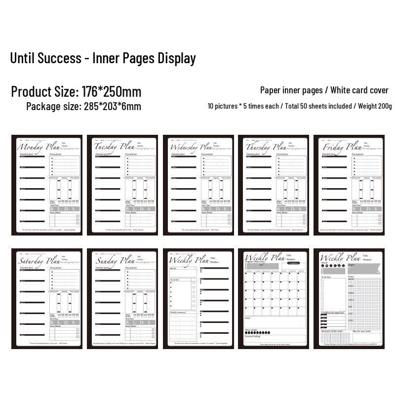 Dream Set Sail Black Spiral Notebook Diary & Student Planner