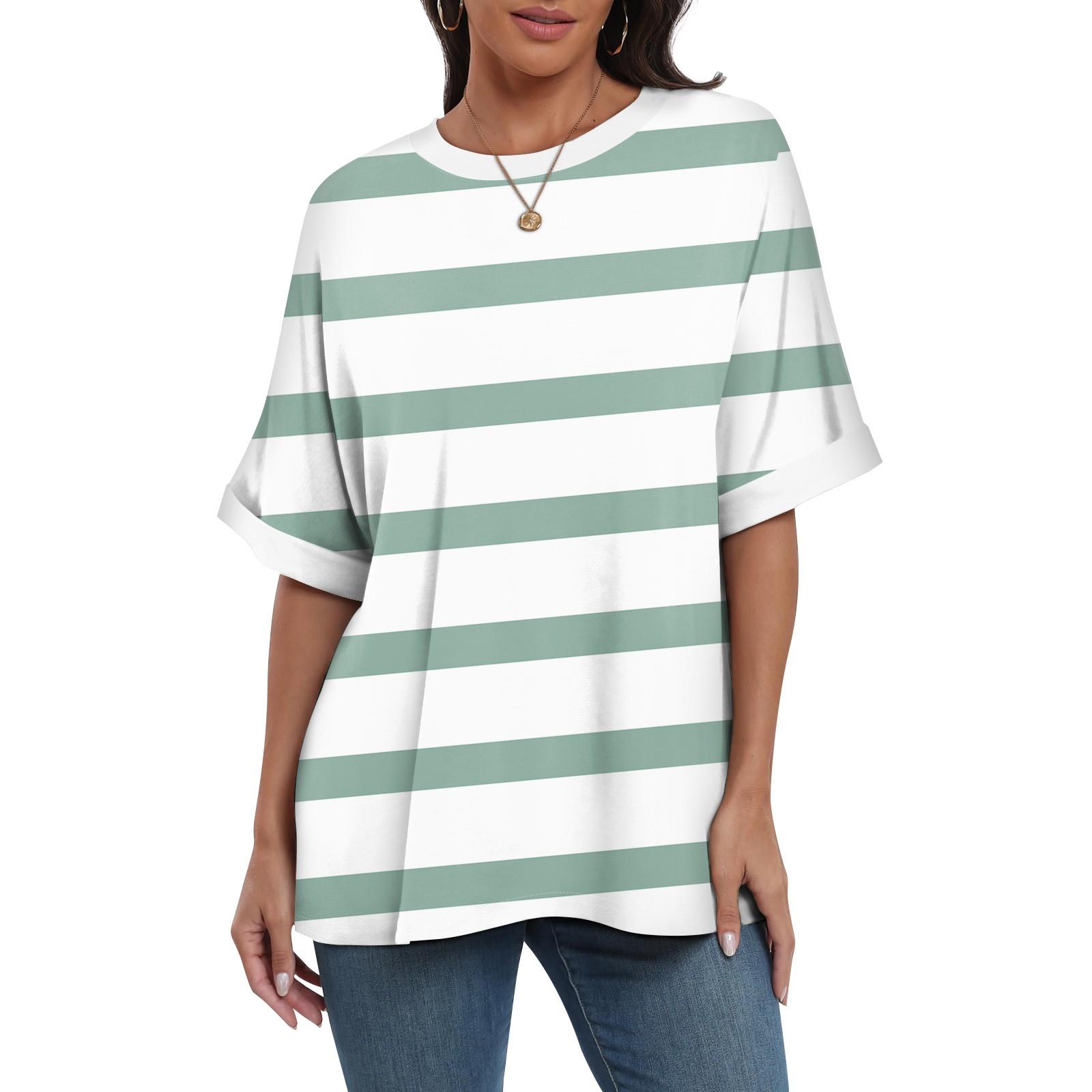 Женская свободная футболка оверсайз с принтом — фото 15