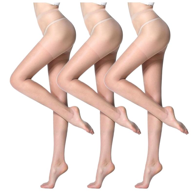 

Simplejewel 3 Pairs Women S Sheer Tights 5D Super Thin Daily Pantyhose Stocking Control Top Pantyhose Plus Size 40Kg To 90Kg M L