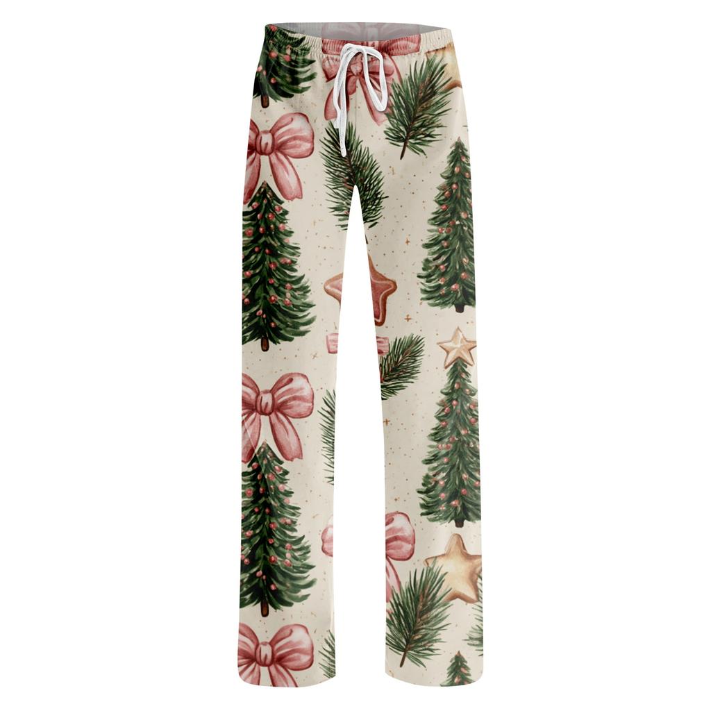 Women's Christmas Print Casual Pants for Holiday Festive Wear