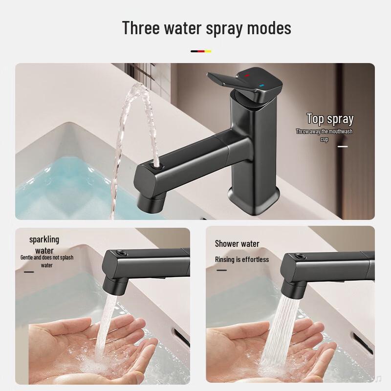 TLXT Pull-Out Basin Faucet with 3 Modes