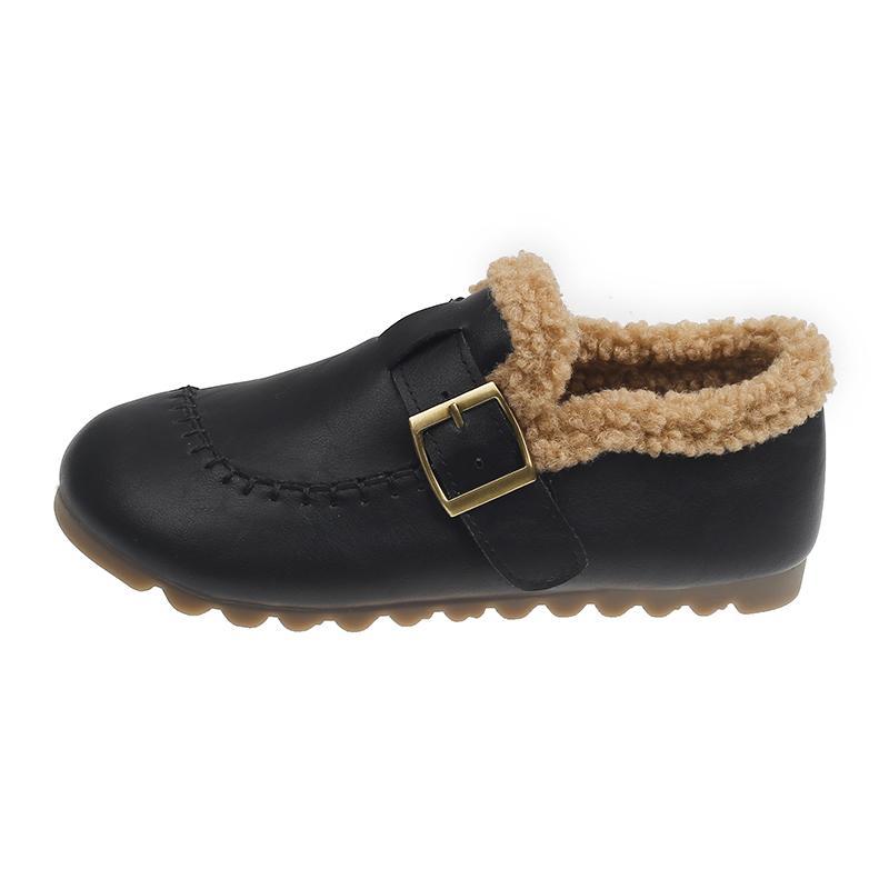

2026 NEW Women s Fleece Lined Flat Shoes Casual Soft Sole Cotton Shoes Autumn Winter New Style Flat Bottomed Shoe 40 чорний