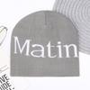 Wool hat autumn and winter letter black men and women versatile warm new street knitted hat trendy gray cold hat