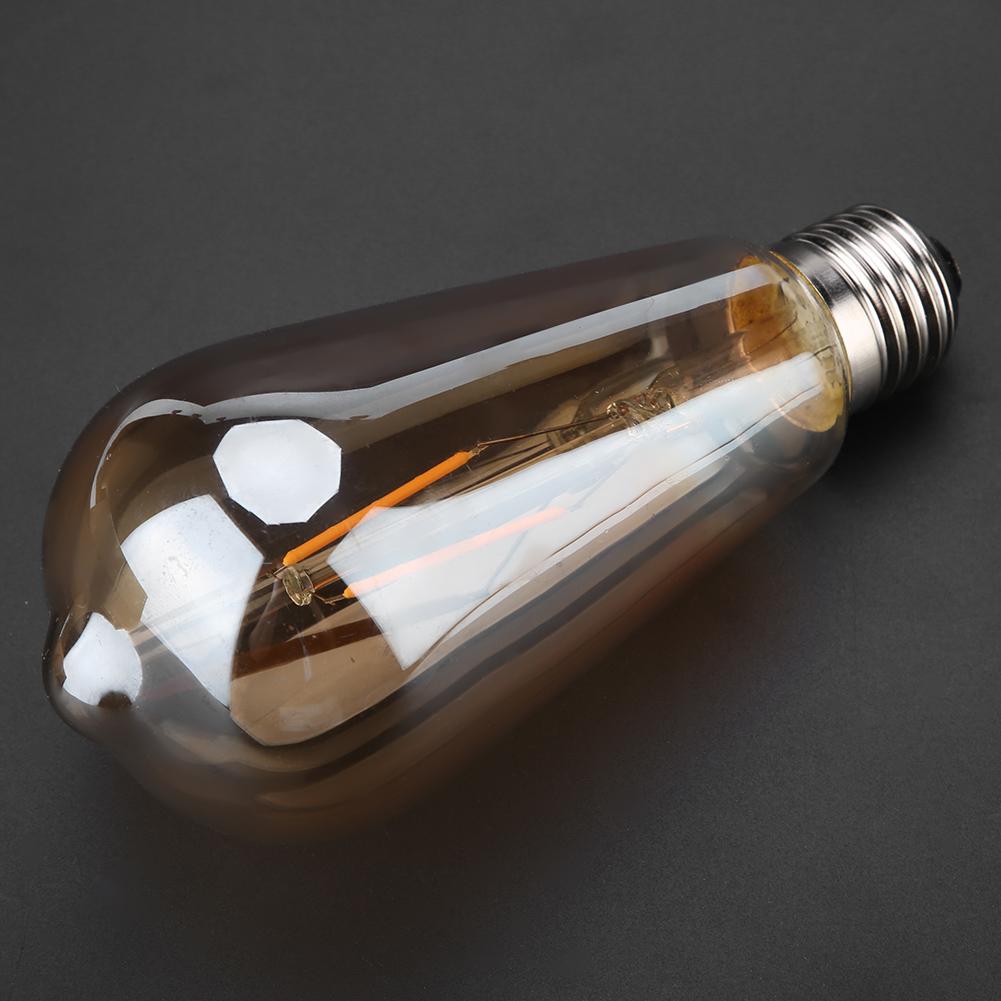 E27 Brown Glass Retro LED Light Lamp Bulb Lighting Decoration for Coffeehouse 2W