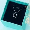 Exquisite 925 Sterling Silver Jewelry Simple Wild Five-pointed Star Crystal Zircon Female Pendant Necklaces   HZX196