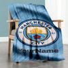 Manchester City Personalized Text Blanket Gift Personalized Blanket Soft & Cozy Great for Nap Bedding Office Bed Ideal for All Seasons
