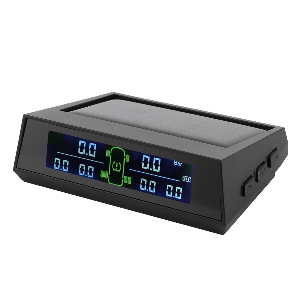 Tire Pressure Monitor System Solar Powered TPMS Detector with LCD 6 External Sensor for RV
