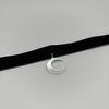 Vintage Dark Subculture Crescent Moon Clavicle Choker Necklace For Women