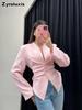Waistline Shaping Slim V-Neck Blazer Women Asymmetric Design Fashion Temperament Commute Coat