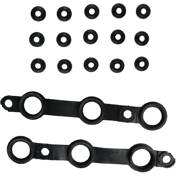 AUCERAMIC Valve Cover Gasket Set Fit for BMW 323i 323is 328i 523i 528i 728i 728iL M3 Z3 2.5L 2.8L 3.2L L6 M52 11121726537 1121437395