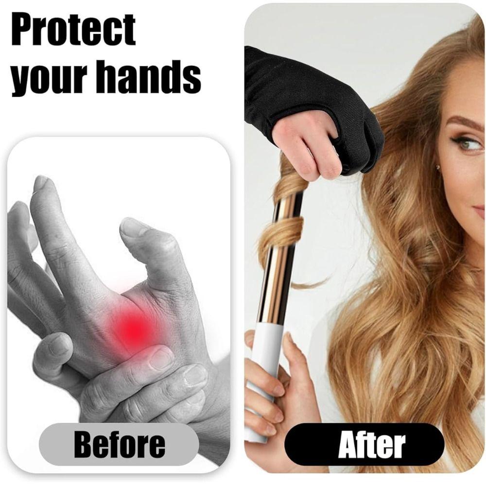Anti-scalding Curling Wand Glove 3 Finger Barber Hair Styling Tools Heat Resistant Gloves  for Home