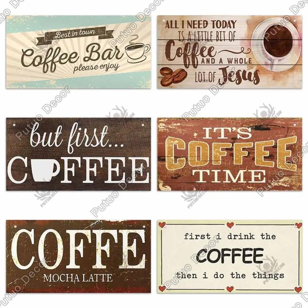 Coffee Metal Hanging Signs Decorative Plaques Door Aluminum Plaque In Home Decor Cafe Kitchen Hanging Home Decor
