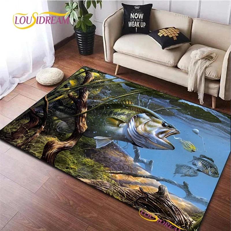 Fishing Enthusiast Carpet for Living Room Sofa Table Bedroom Rugs Home decor Kitchen washroom Indoor Outdoor Non-slip floor Mats