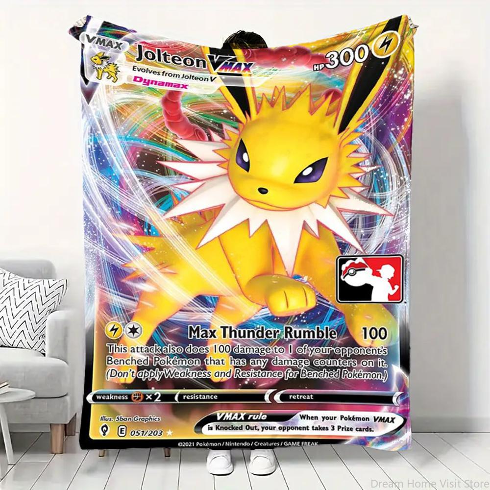 Pokemon Cartoon Kaart Pikachu Flanellen Deken Figuren Huis Bank Lunchpauze Dekens Kinderen Student Deken Slaaphoes Kinderen Cadeau