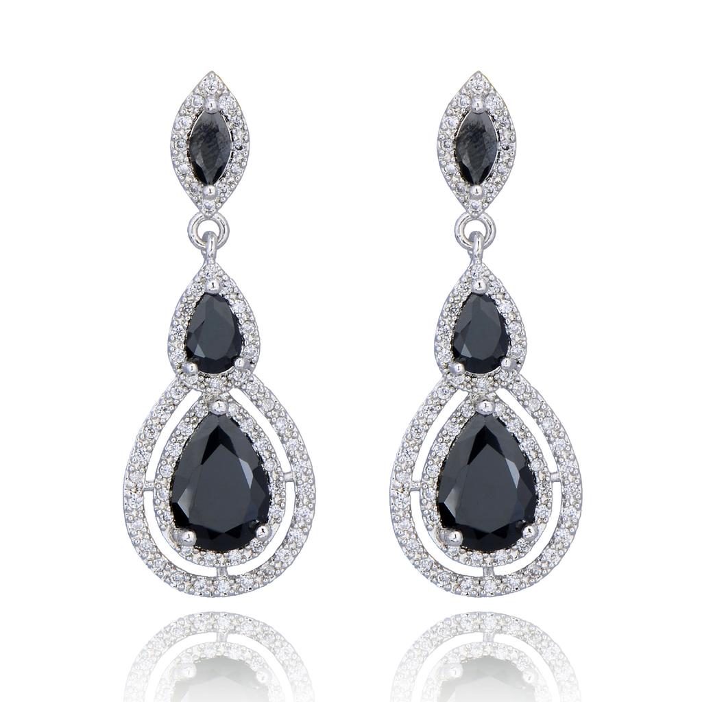 Luxury Full Paved Zircon Teardrop Earrings For Women Super Sparkly Elegant Studs For Evening Party High End Jewelry