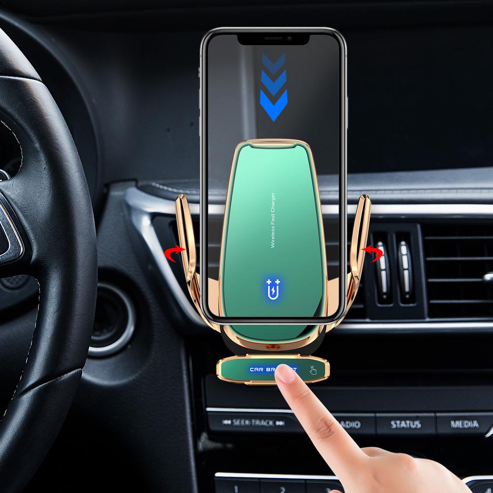 15W Wireless Car Charger Holder Smart Sensor Wireless Car Charger Mount Auto Clamping Alignment Cell Phone Holder For Dashboar