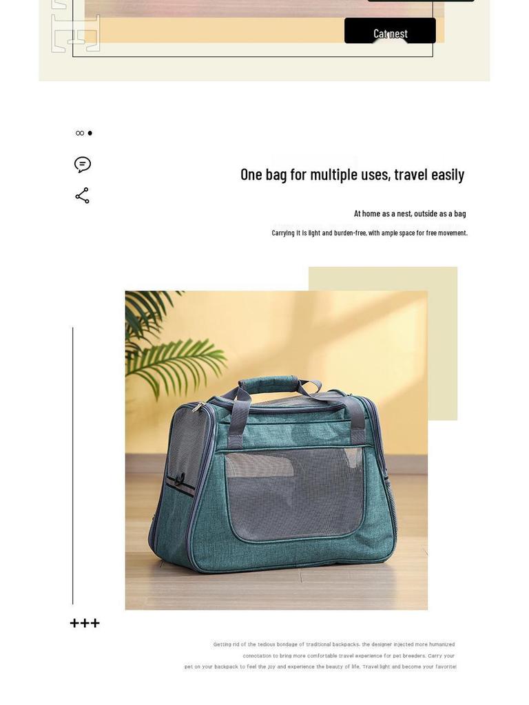Portable Breathable Crossbody Cat Carrier: Lightweight, Fashionable Pet Travel Bag for Airline and Outdoor Use