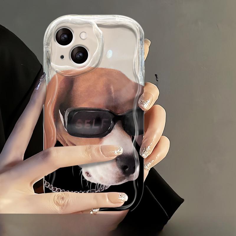 Applicable To Apple 14promax Mobile Phone Case Couple IPhone 13 Sweet and Cool Sunglasses Cat and Dog 11/12 Mini Anti-fall