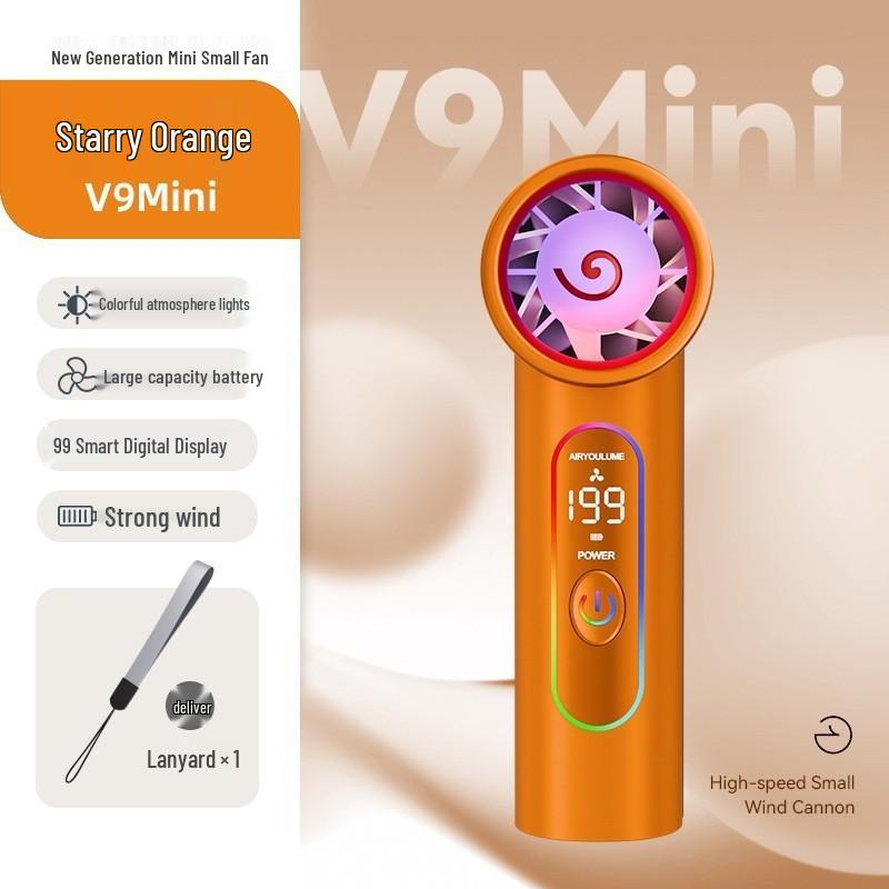 **V9 Foldable High-Speed Handheld Mini Fan for Outdoor Cooling** 38x49x117