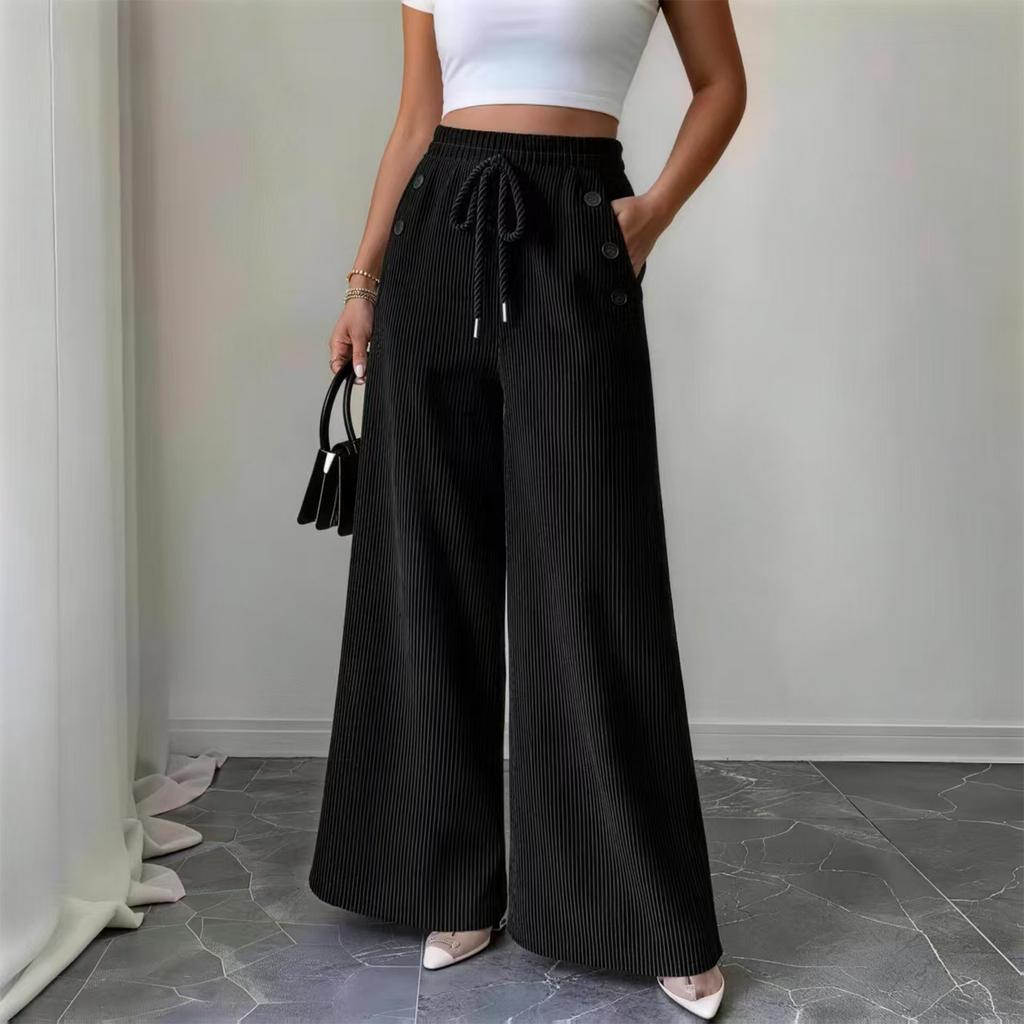 Pantaloni Casual Colorati da Donna con Vita Elastica e Tasche Vestibilità Larga