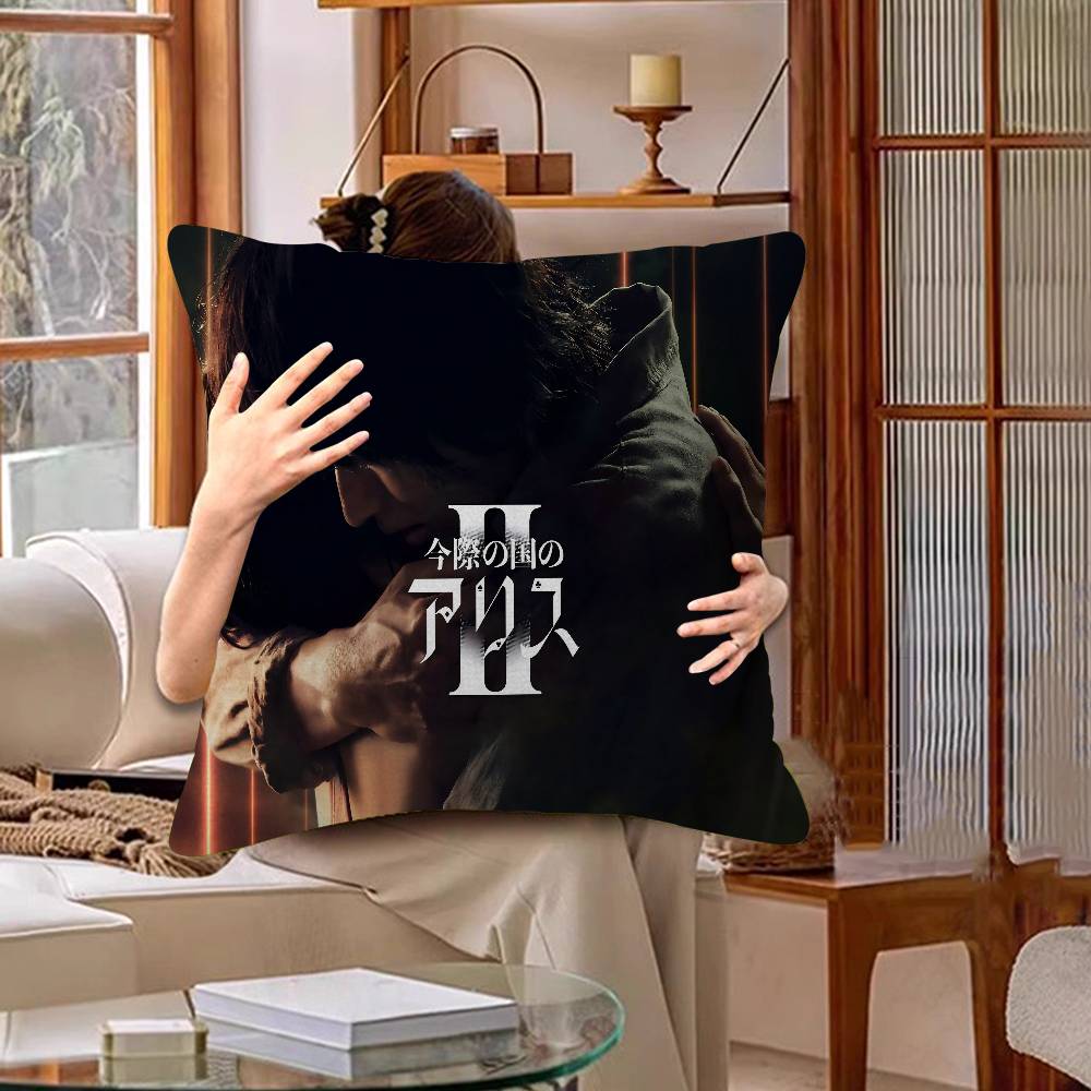 Hot TV A-Alice In Borderland Season Cushion Cover Polyester Sofa Cushions Decorative Throw Pillows Home Decoration Pillowcover