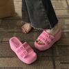 Tide square buckle muffin thick-bottomed leisure beach slippers women's new summer height-increasing sandals