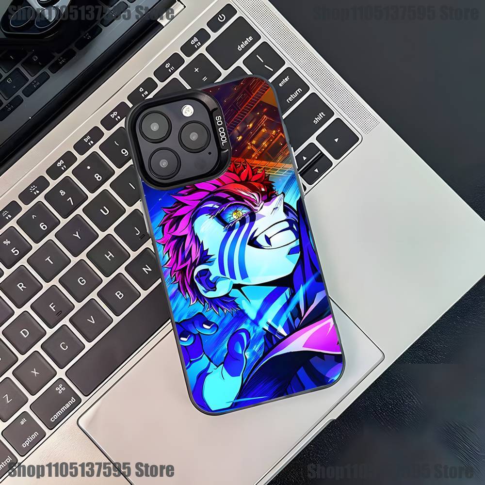 Anime A-Akaza Phone Case For iPhone 17,16,15,14,13,12,11,Pro,XS,Max,Plus,Mini,SE Black Candy Matte Shockproof Cover