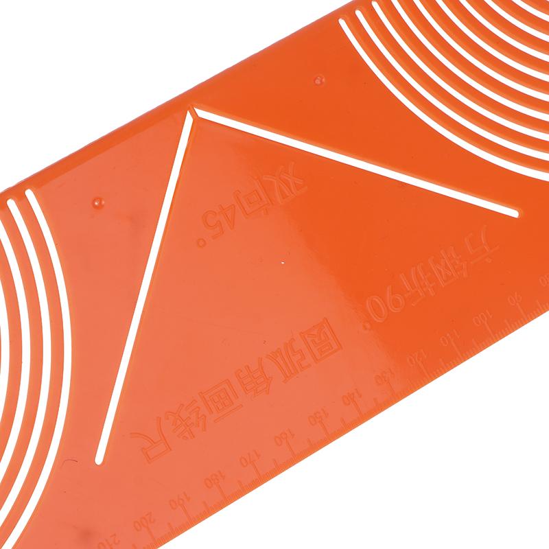 1 Stück Vierkantrohr Rundkante Zeichenlineal 45-Grad Winkelanleitung Zwei-Wege Zeichenwerkzeuge Kunststoff Präzisionsrohrschneidführung