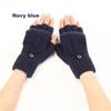 1 par de guantes de punto de lana cálidos para otoño e invierno para mujeres y niñas, guantes de medio dedo con tapa gruesa, manopla