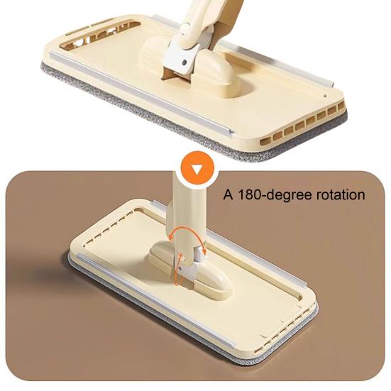 Desktop Mop with Fabric Clamp Scraper Reusable Material 180 Degree Rotating Head Mini Mop Multifunctional Cleaning Tool